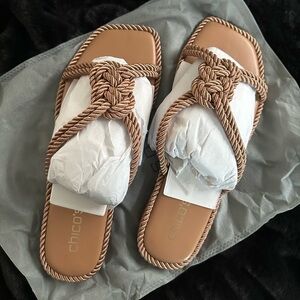 NWT in Box Chico’s Cord Sandals, Natural - Rare Size 10.5